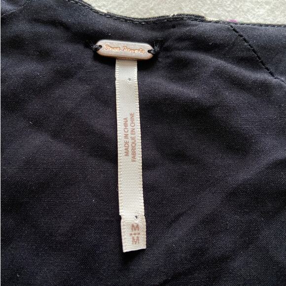 Free People Wonderland Floral Print Puff Sleeve Mini Dress Black Size Medium - Picture 7 of 10